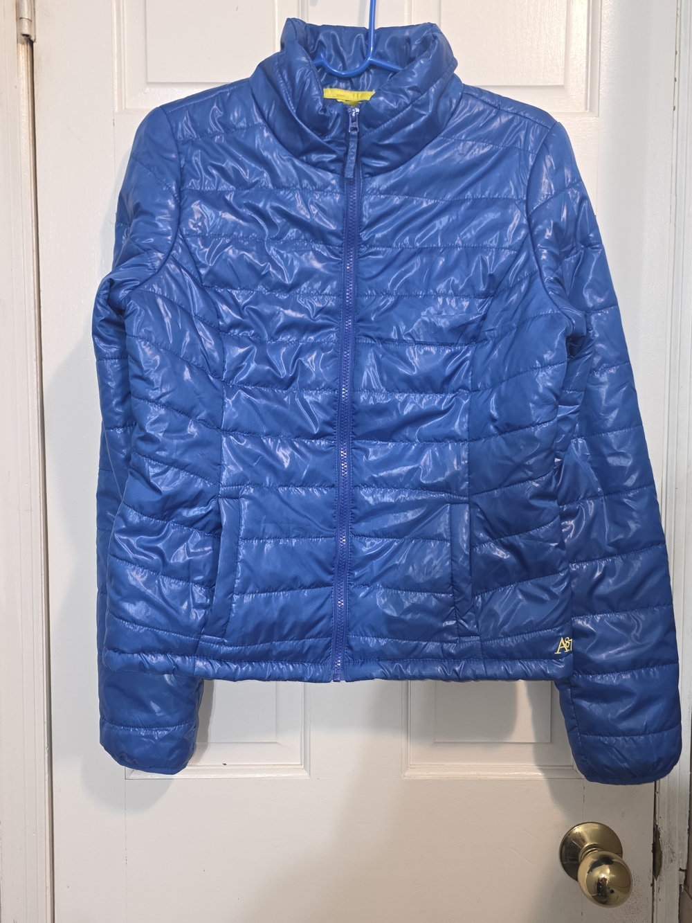 Aeropostale Women's Shiny Royal Blue Quilted Puffer Jacket